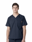 Navy Blue Unisex V-neck Scrub Top Including Embroidered WSBOCES Logo